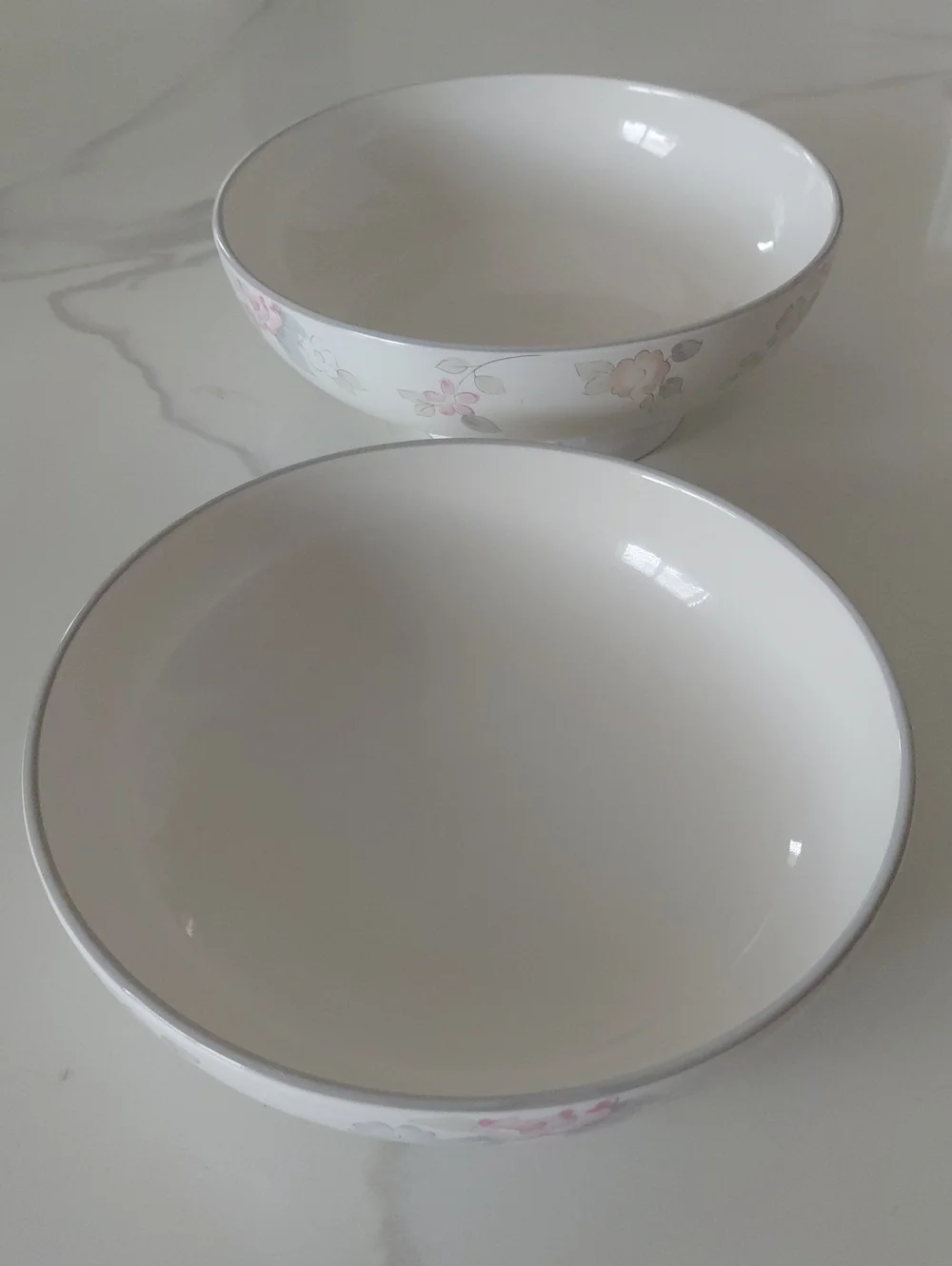 Pfaltzgraft Wyndham White Floral Ceramic Bowls - Set of 2